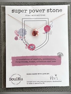 SoulKu Pink Moonstone Healing Necklace for Love & Forgiveness
